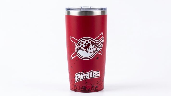 Termo 600 ml rojo logo piratas