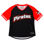 Playera Cuello v Hombre negro y rojo